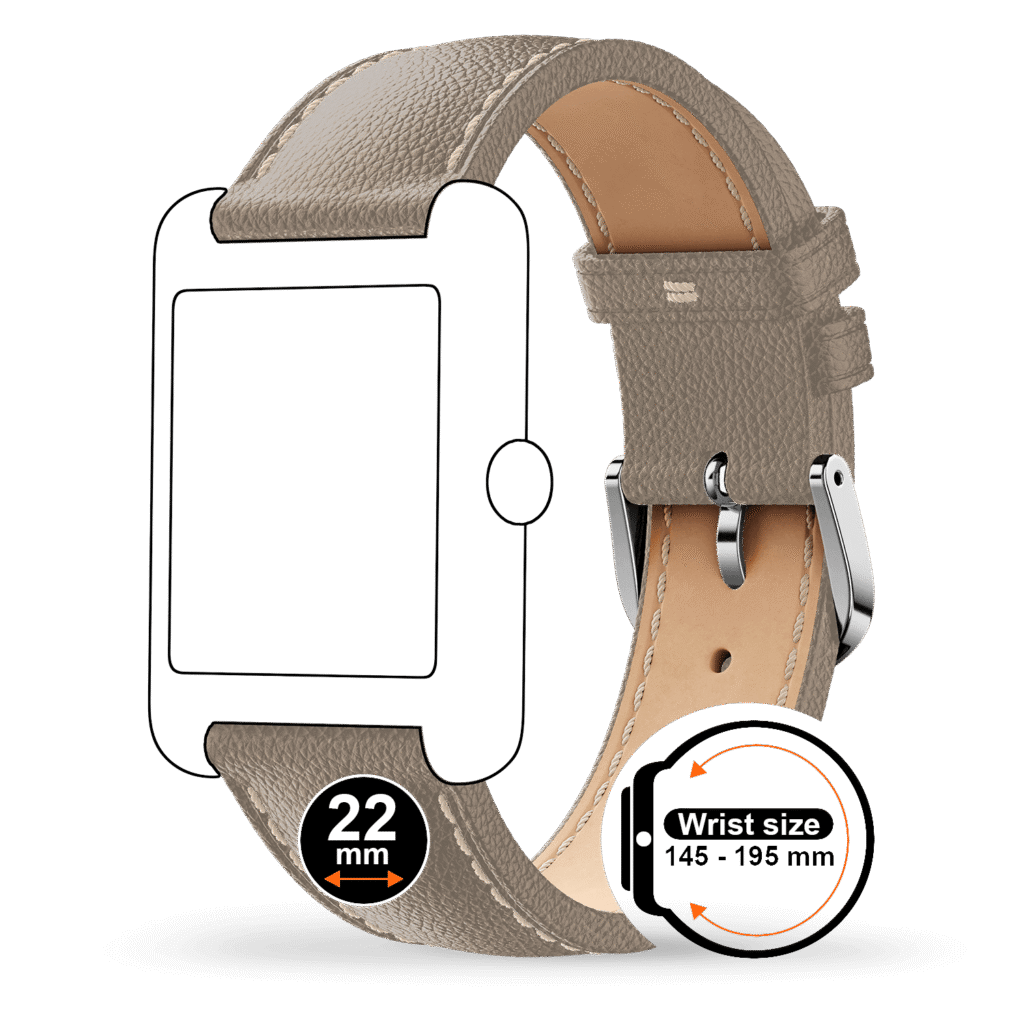 Ice-Watch horlogeband leather (22mm) – Grey Silver - Grain – 025644 – detailfoto 1