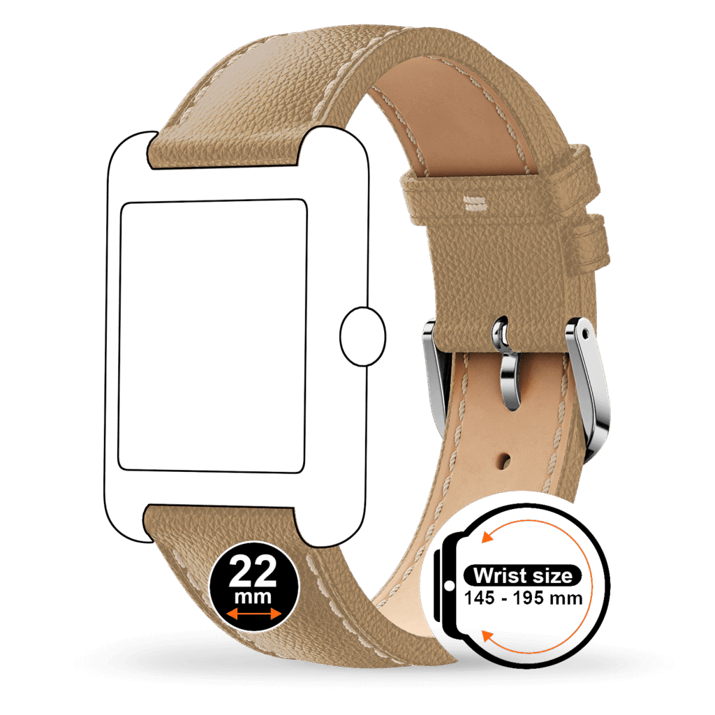 Ice-Watch horlogeband leather (22mm) – Taupe Silver - Grain – 025645 – detailfoto 1