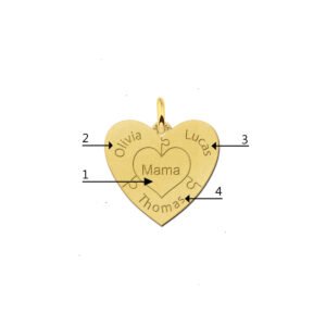 Gouden hart hanger met puzzelstukjes en namen GFH82 detail 2