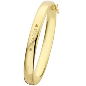 Gouden slavenarmband met zilveren kern ovale buis 8 mm GSA07