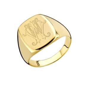 Gouden zegelring met monogram gravure Names4ever GZR5037
