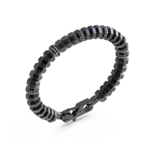 GUESS Exagon herenarmband zilverkleurig
