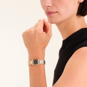 Rosefield Boxelle Black Crystals Frame horloge – goudkleurig / zwart – productfoto 2