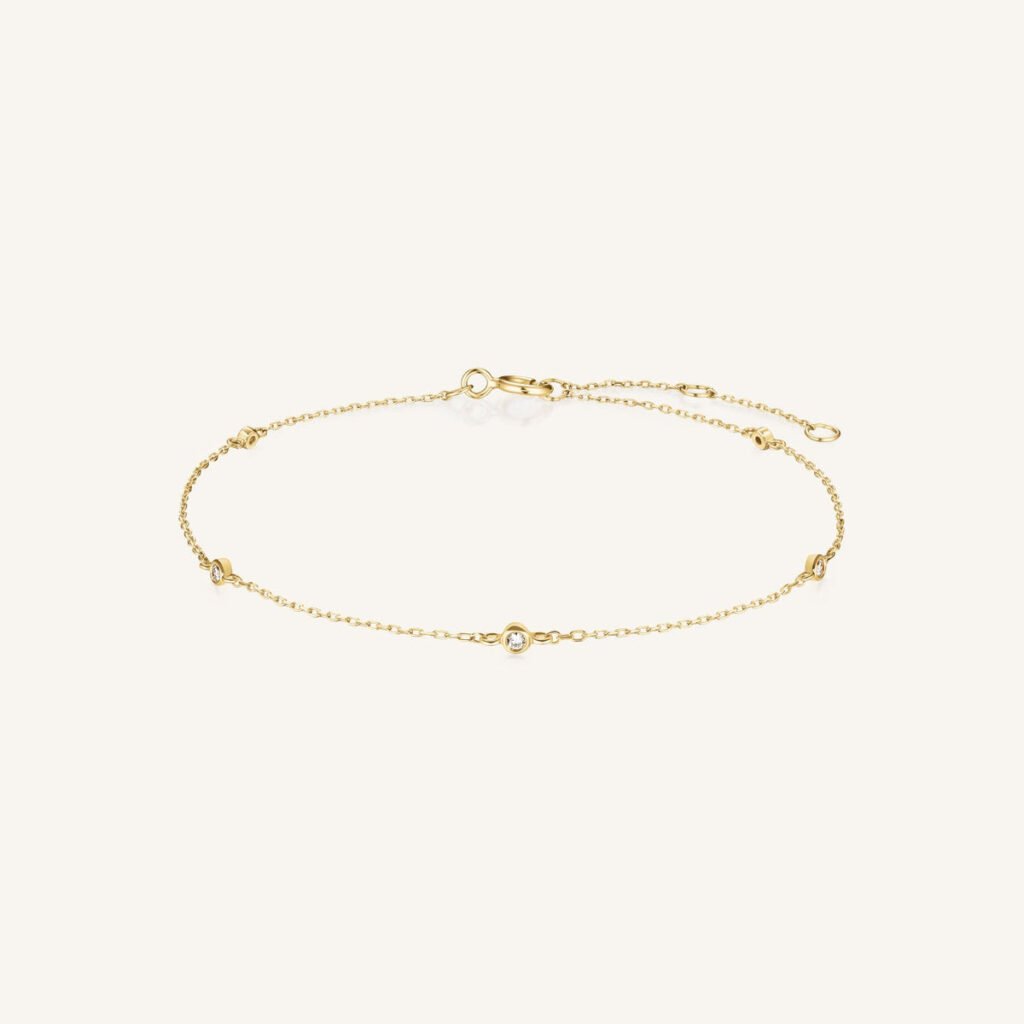 Rosefield Stellar armband – 14 karaat goud met labdiamanten – productfoto 1