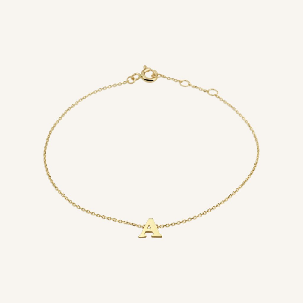 Rosefield Initial armband A – 14 karaat goud – productfoto 1