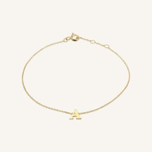Rosefield Initial armband A – 14 karaat goud – productfoto 1