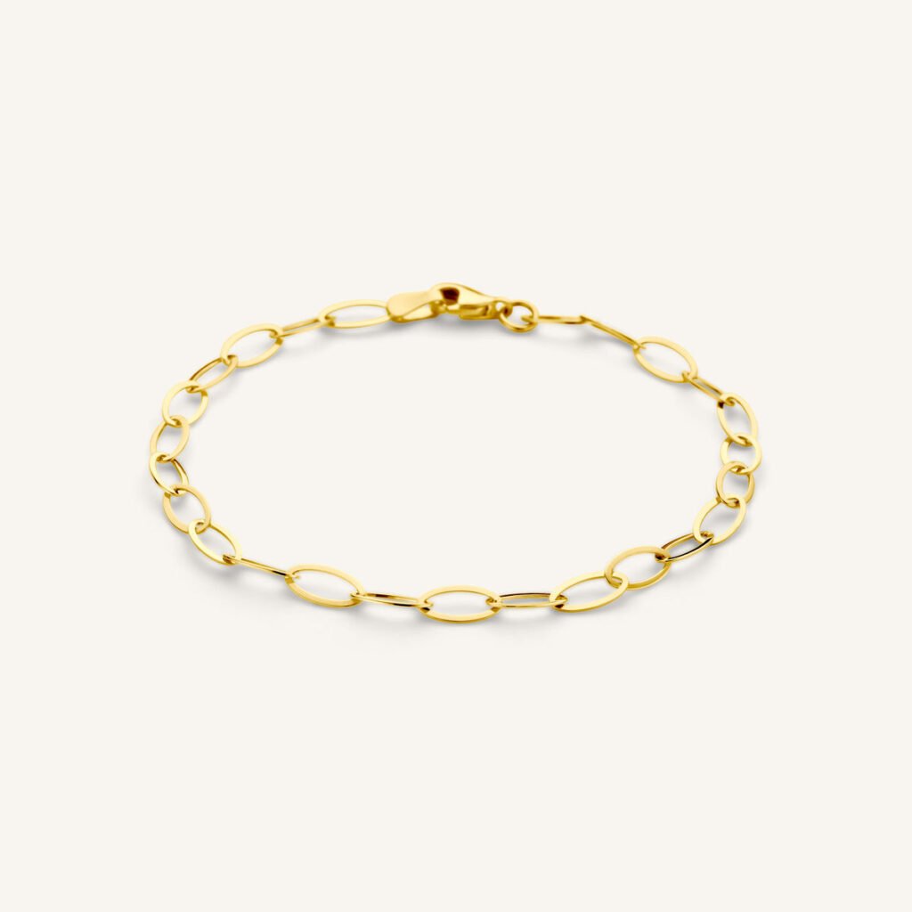 Rosefield Link armband – 14 karaat goud | FBABG-F184 – productfoto