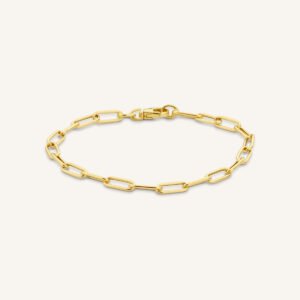Rosefield Paperclip armband – 14 karaat goud – productfoto 1