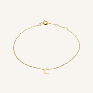 Rosefield Initial armband C – 14 karaat goud – productfoto 1
