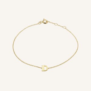 Rosefield Initial armband D – 14 karaat goud – productfoto 1