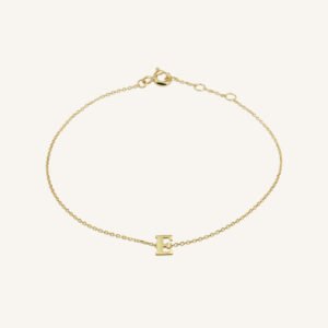Rosefield Initial armband E – 14 karaat goud – productfoto 1