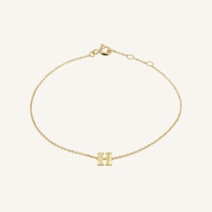 Rosefield Initial armband H – 14 karaat goud – productfoto 1