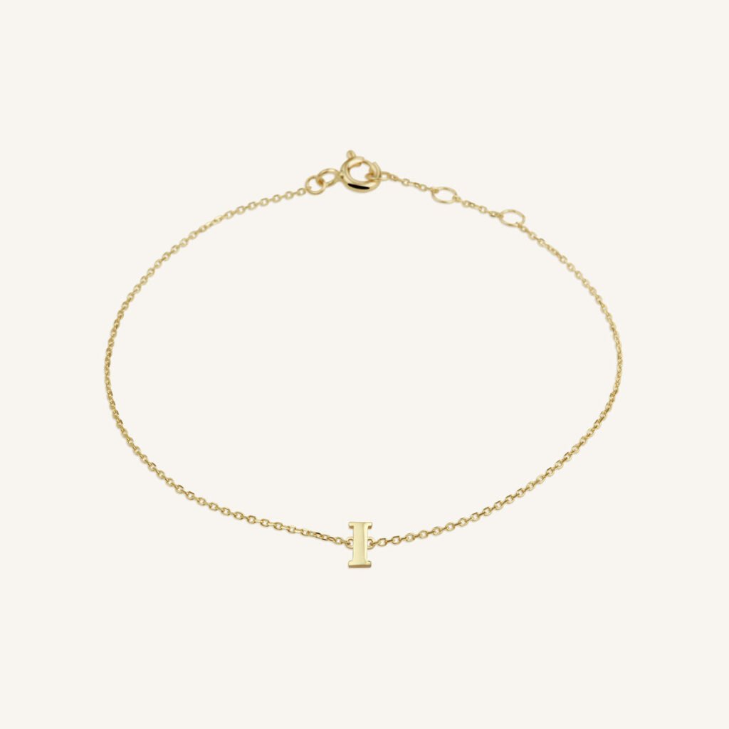 Rosefield Initial armband I – 14 karaat goud – productfoto 1