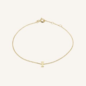 Rosefield Initial armband I – 14 karaat goud – productfoto 1