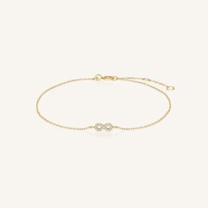 Rosefield Infinity armband – 14 karaat goud met labdiamanten – productfoto 1