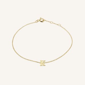 Rosefield Initial armband K – 14 karaat goud – productfoto 1