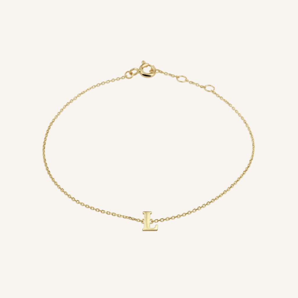 Rosefield Initial armband L – 14 karaat goud – productfoto 1