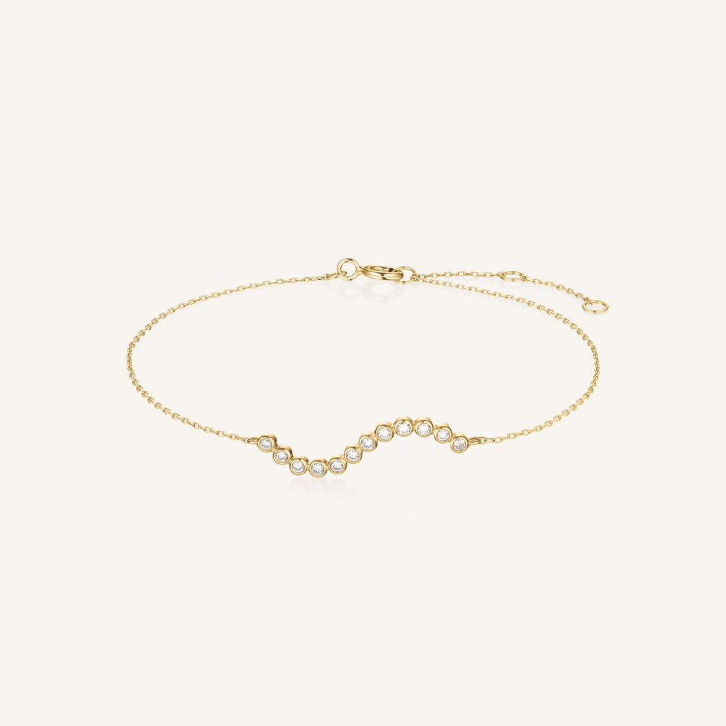 Rosefield Lustre armband – 14 karaat goud met labdiamanten – productfoto 1
