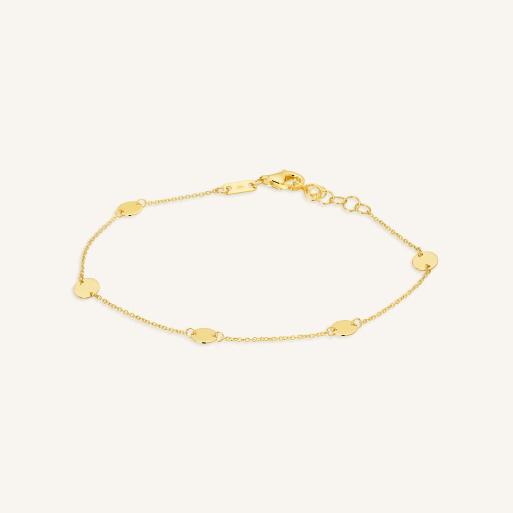 Rosefield Multi Coin armband – 14 karaat goud – productfoto 1