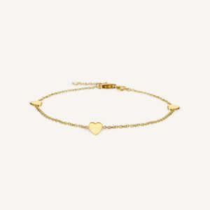 Rosefield Triple Heart armband – 14 karaat goud – productfoto 1