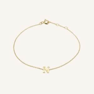 Rosefield Initial armband N – 14 karaat goud – productfoto 1