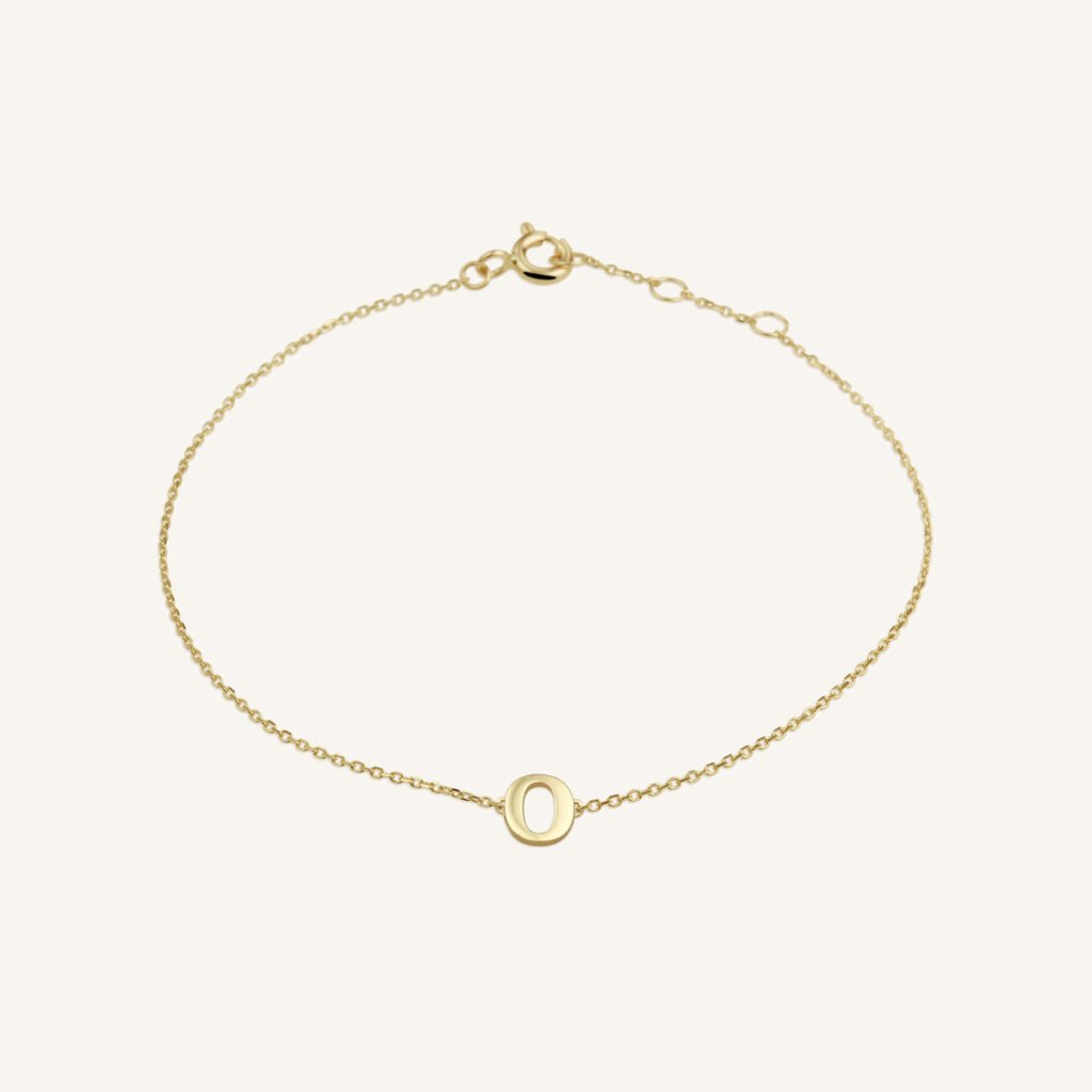 Rosefield Initial armband O – 14 karaat goud – productfoto 1