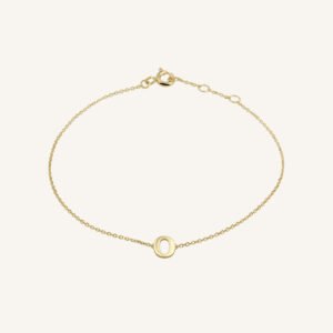 Rosefield Initial armband O – 14 karaat goud – productfoto 1