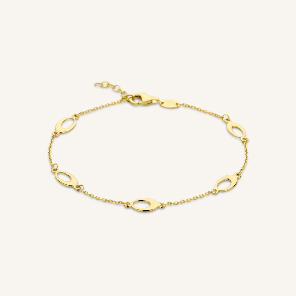 Rosefield Oval armband – 14 karaat goud – productfoto 1