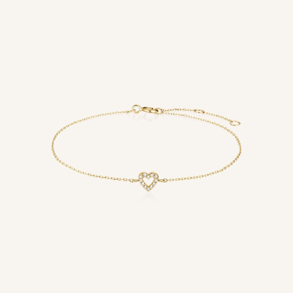 Rosefield Heart armband – 14 karaat goud met labdiamanten – productfoto 1
