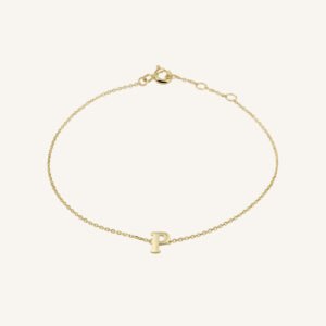 Rosefield Initial armband P – 14 karaat goud – productfoto 1