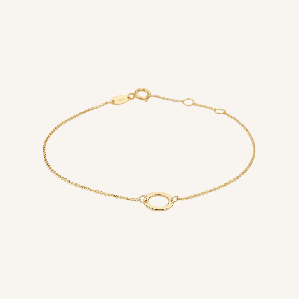 Rosefield Hallow Coin armband – 14 karaat goud – productfoto 1