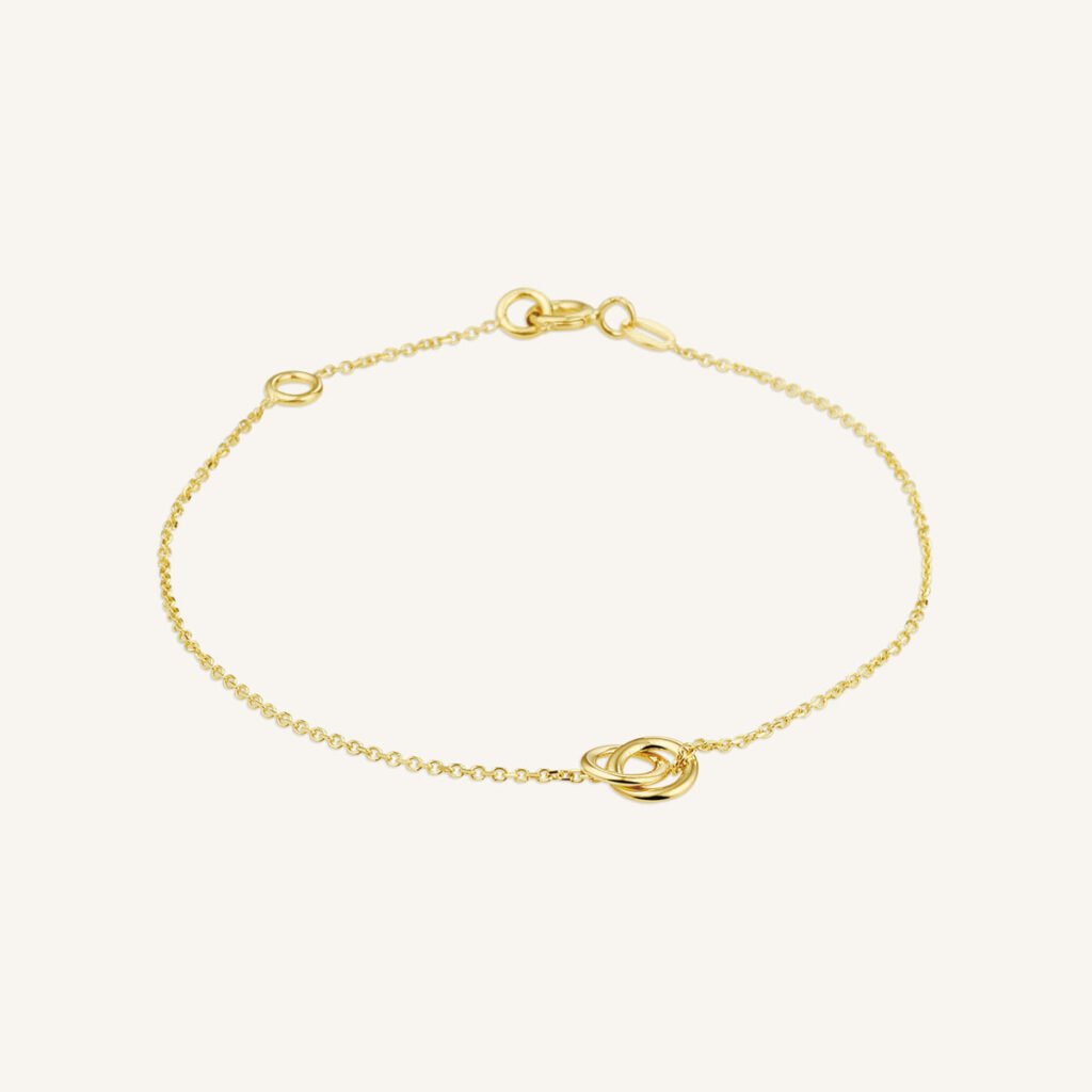 Rosefield Duo armband – 14 karaat goud – productfoto 1
