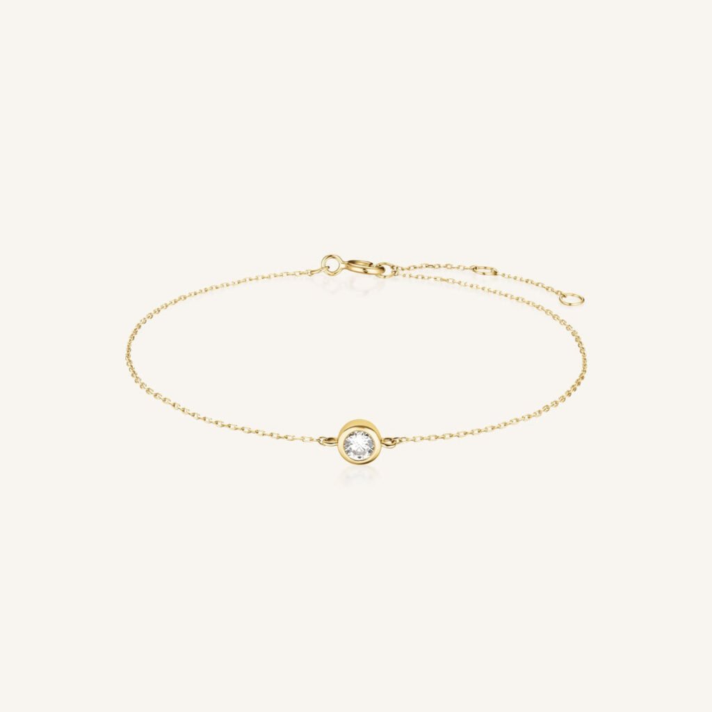 Rosefield Stellar Solitaire armband – 14 karaat goud met labdiamanten – productfoto 1