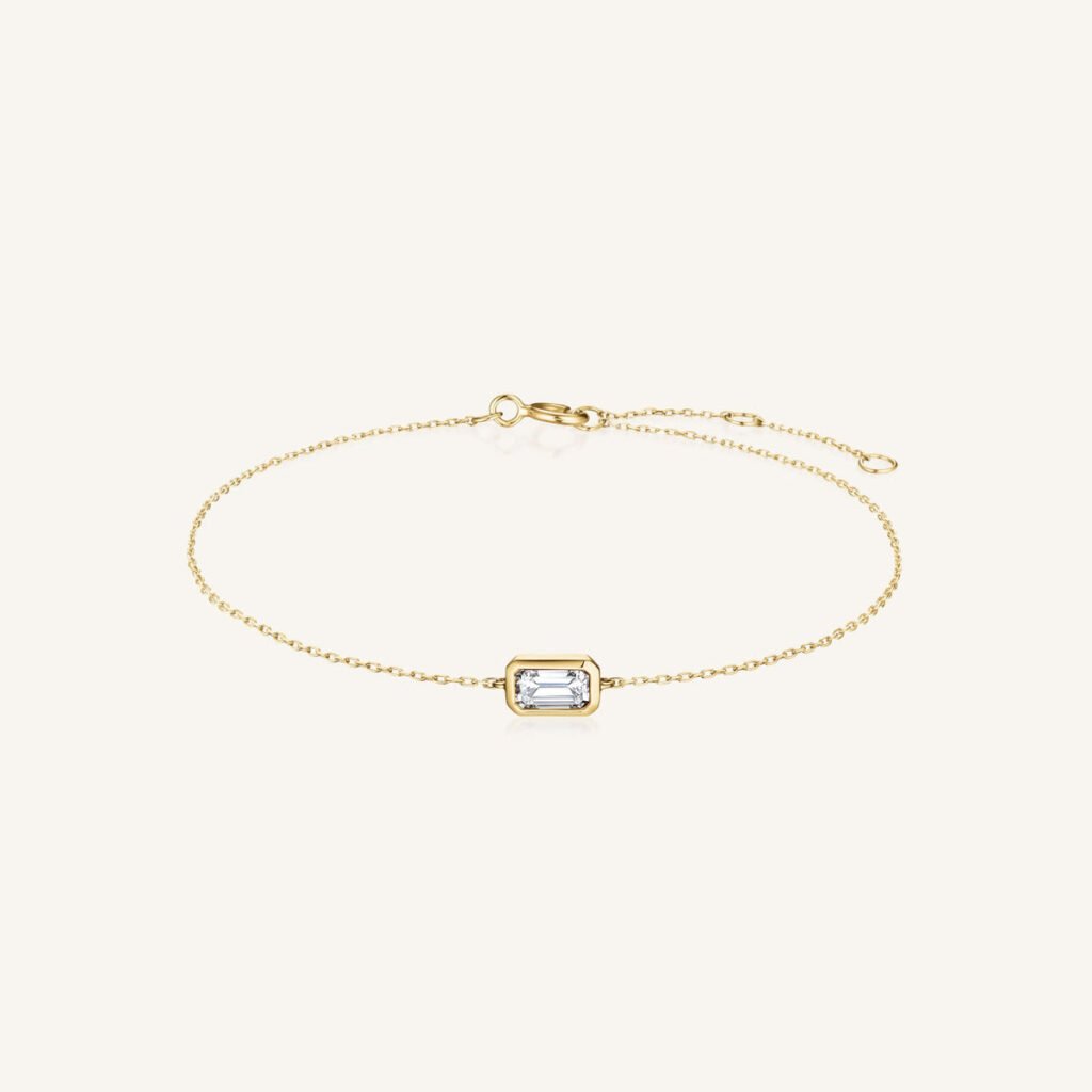 Rosefield Eterna Square armband – 14 karaat goud met labdiamanten – productfoto 1