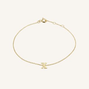 Rosefield Initial armband X – 14 karaat goud – productfoto 1