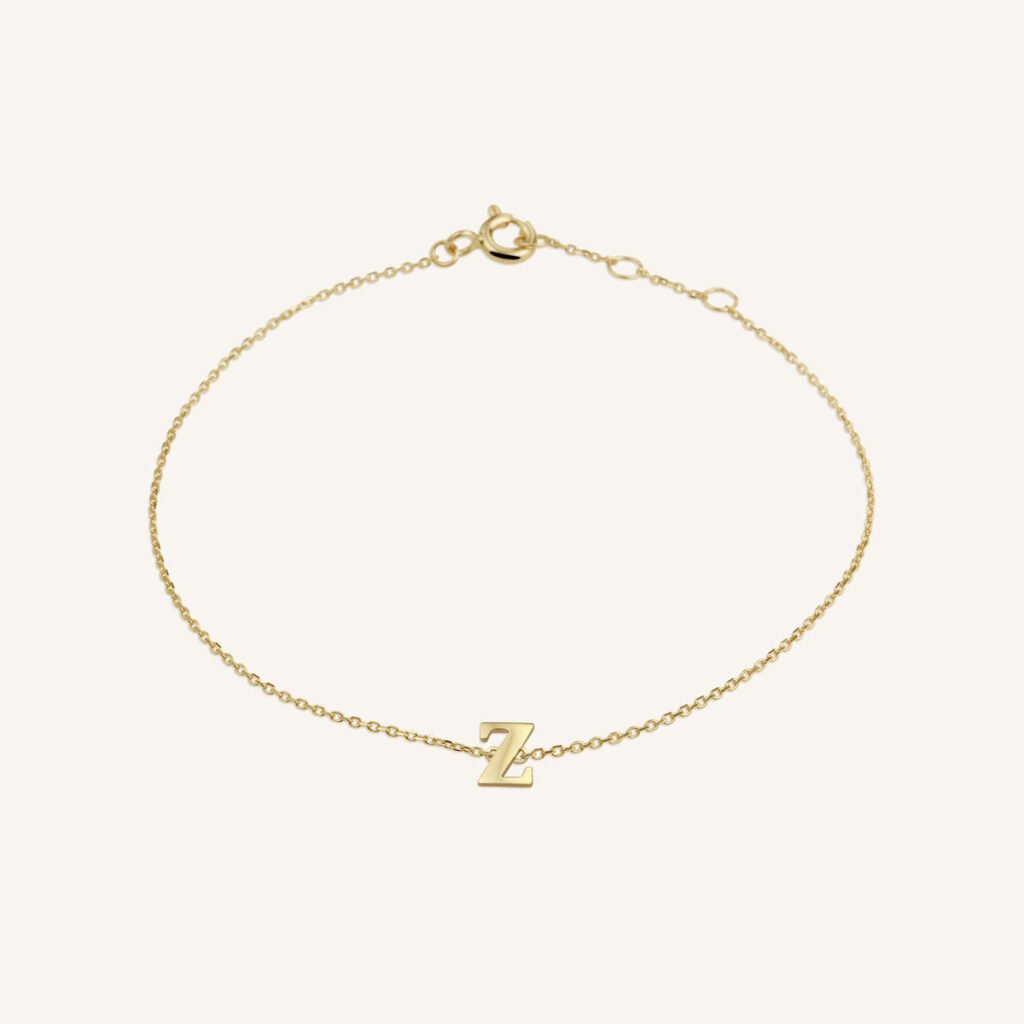 Rosefield Initial armband Z – 14 karaat goud – productfoto 1