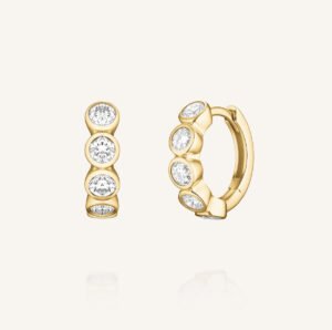 Rosefield Bubble oorringen – 14 karaat goud met labdiamanten – productfoto 1