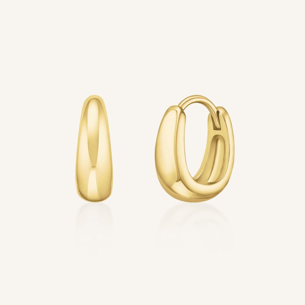 Rosefield Pebble oorringen – 14 karaat goud – productfoto 1
