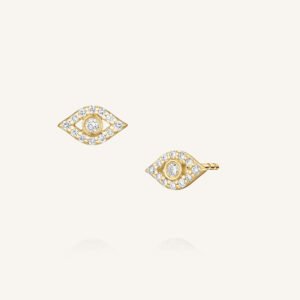 Rosefield Evil Eye oorknopjes – 14 karaat goud met labdiamanten – productfoto 1