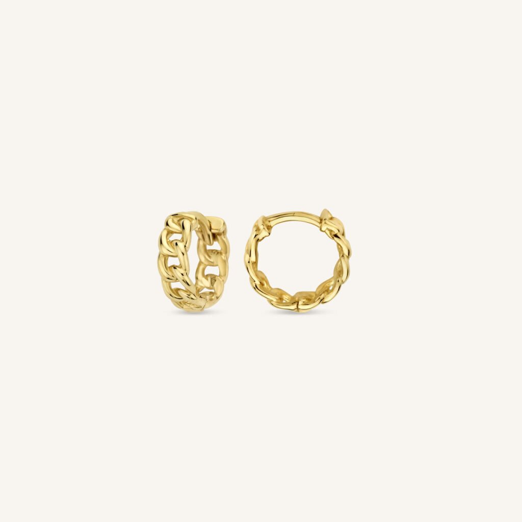 Rosefield Chain Huggies – 14 karaat goud – productfoto 1
