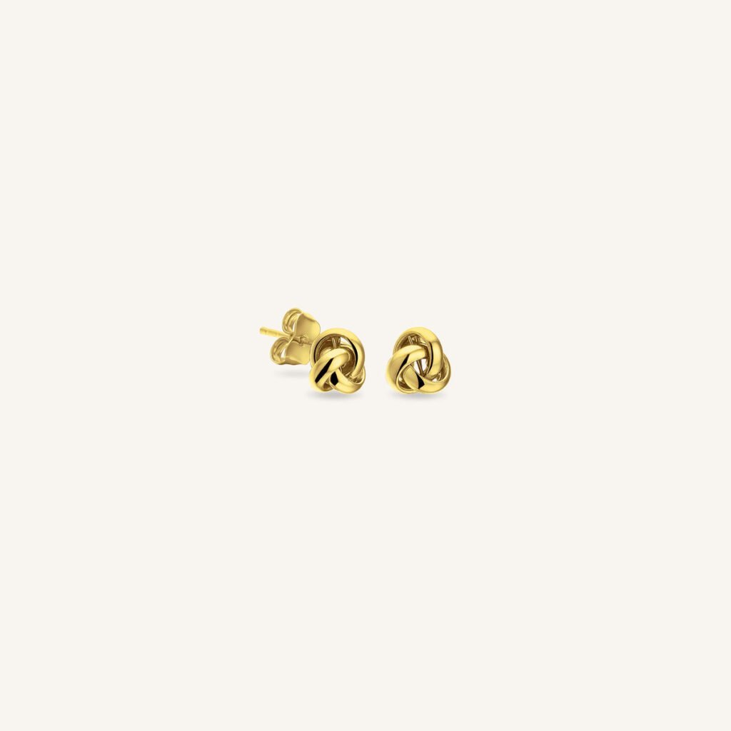 Rosefield Twisted Oorknopjes – 14 karaat goud | FEKEG-F063 – productfoto