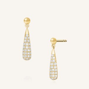 Rosefield Aurora Pave oorbellen – 14 karaat goud met labdiamanten – productfoto 1