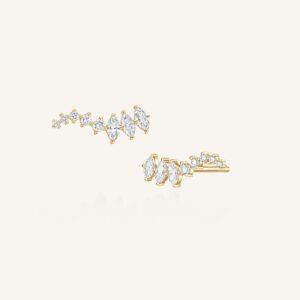 Rosefield Nova oorknopjes Climbers – 14 karaat goud met labdiamanten – productfoto 1
