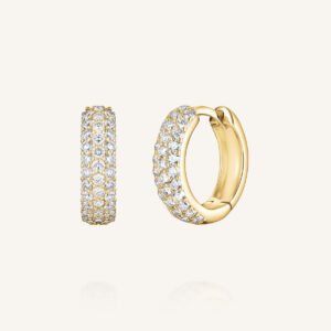 Rosefield Stellar Pave oorringen – 14 karaat goud met labdiamanten – productfoto 1