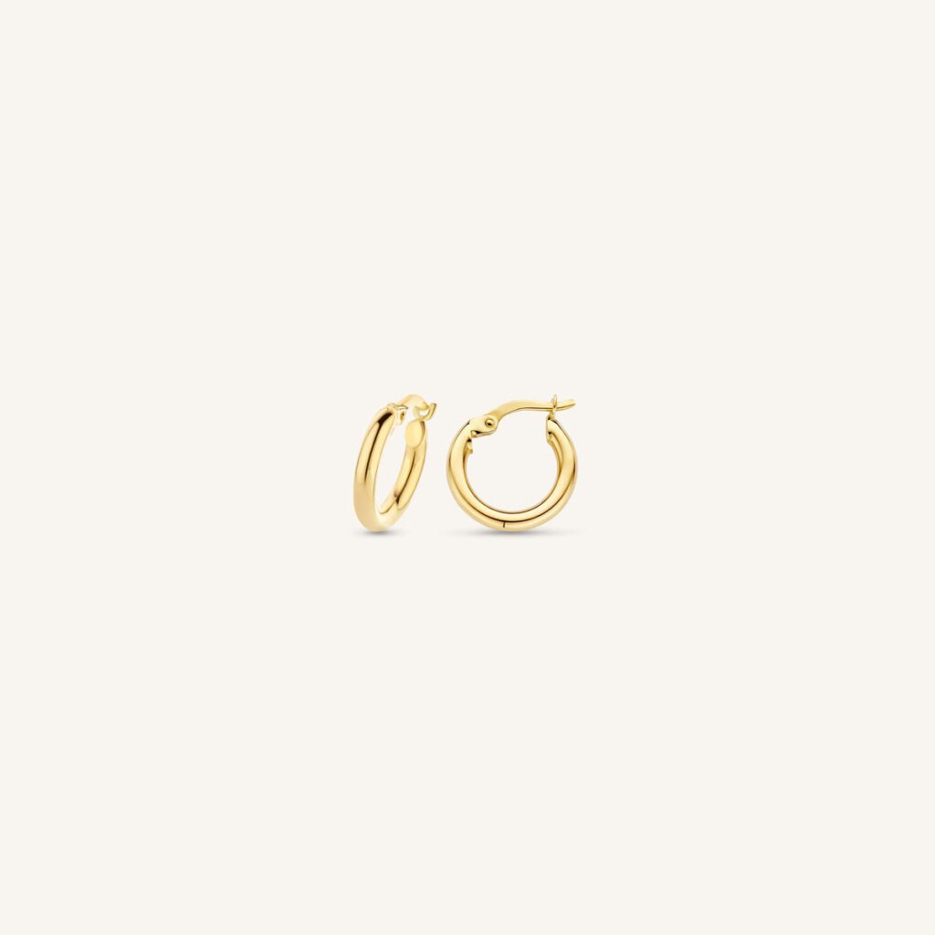 Rosefield Tube oorringen – 14 karaat goud – productfoto 1