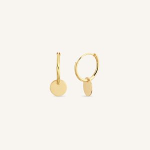 Rosefield Coin oorbellen – 14 karaat goud – productfoto 1