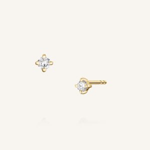 Rosefield Stella oorknopjes – 14 karaat goud met labdiamanten – productfoto 1