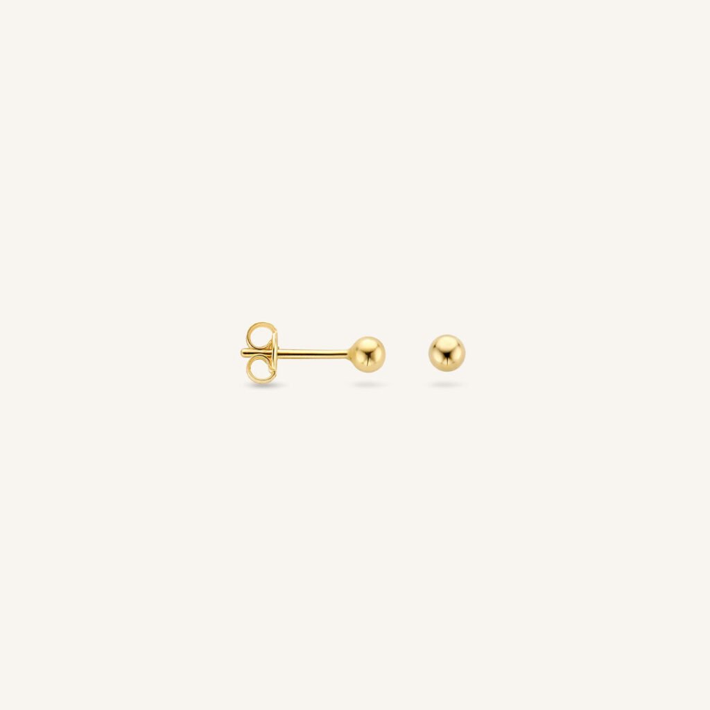 Rosefield Single Dot Oorknopjes – 14 karaat goud – productfoto 1