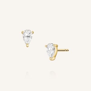Rosefield Marquise oorknopjes – 14 karaat goud met labdiamanten – productfoto 1