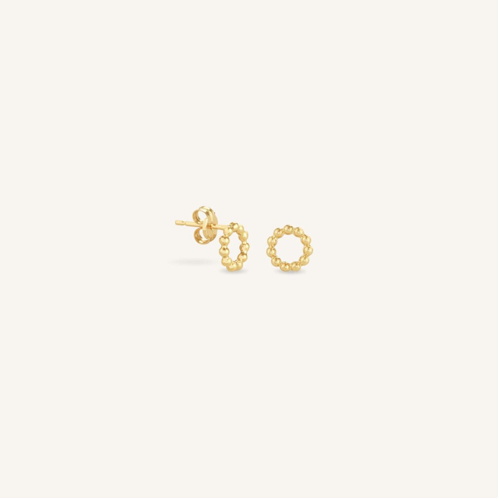 Rosefield Bead Oorknopjes – 14 karaat goud – productfoto 1